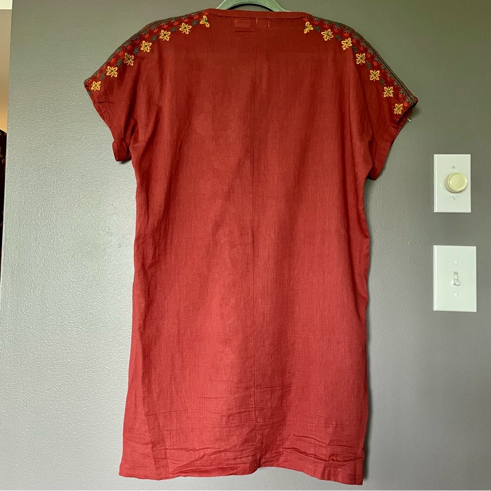 Natural Life Embroidered Tassel Boho Mini Dress In Orange & Blue Size XS NWT - Picture 6 of 14